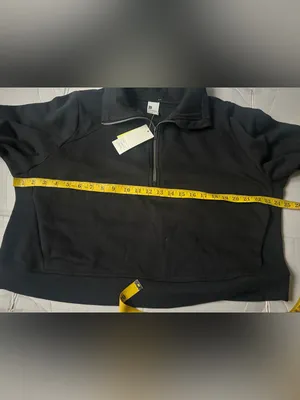 Women’s Black Cropped Sweatshirt with Thumbholes XXL thumbnail 6