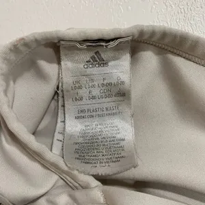 Adidas Sports Bra Beige Tan Logo Strappy Back Size L thumbnail 4