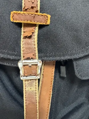 Herschel Black Canvas Backpack with Brown Leather Straps thumbnail 5
