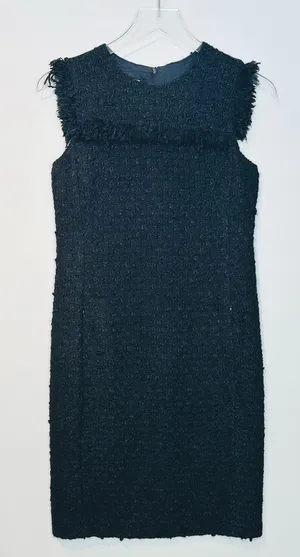 Akris Punto Black Wool Blend Boucle Tweed Sleeveless Dress thumbnail 1