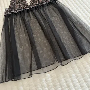 Victoria’s Secret Black Halter Top M Medium Sheer Mesh Lace Slip Dress Lingerie thumbnail 7