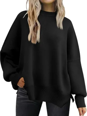 LILLUSORY Women's Oversized Batwing Knit Sweaters 2026 Fall Fashion Outfits thumbnail 1
