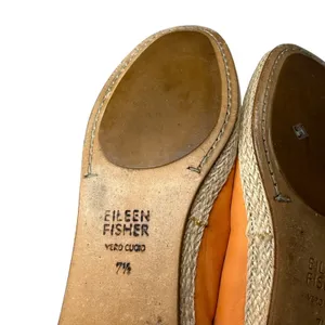 Eileen Fisher Tour Nubuck Espadrille Ballet Flat Orange Leather Womens 7.5‎ thumbnail 7