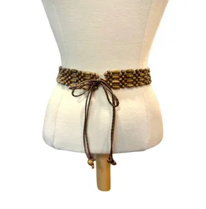 Boho Beaded Belt Brown thumbnail 1