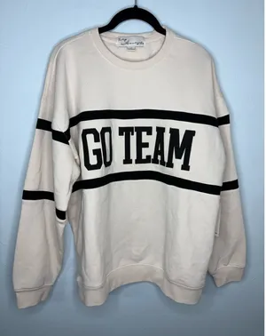 Vintage Havana "Go Team" Surf Wash Crewneck Sweatshirt Small Football Black NWT thumbnail 1