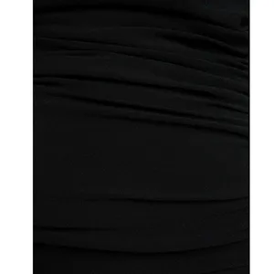 Pixie Market Women's Solid Ruched Black Strapless Flared Long Maxi Dress Size L Size L thumbnail 11