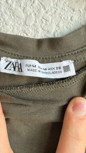 Zara Olive Green Cropped Tank Top – Size M thumbnail 4