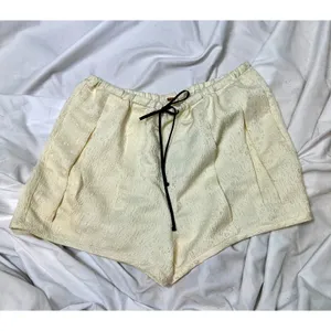 Free People Pearl Satin Shorts Drawstring Waist Tofu L thumbnail 6