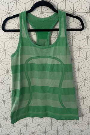 Lululemon Swiftly Tech Racerback Green Stripe thumbnail 1