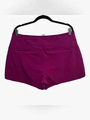 Athleta Hudson Board Shorts Women Size 10 Magenta Berry Stretch Drawstring thumbnail 4