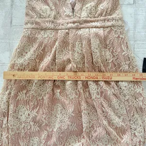NWT Lulus Stolen Moments Dusty Pink Lace-Up Lace Maxi Dress Sz M thumbnail 4