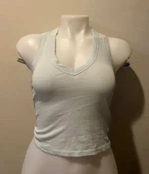 Free People Mint V-Neck Cropped Tank thumbnail 1