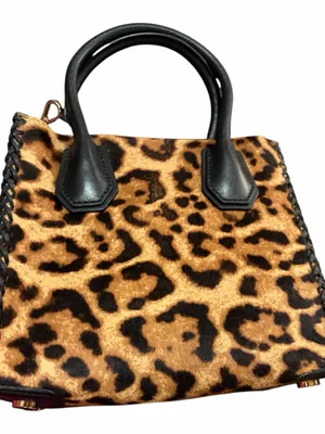 Michael Kors Mercer Leopard Calf Hair Crossbody Tote Handle Bag w/ Strap thumbnail 2
