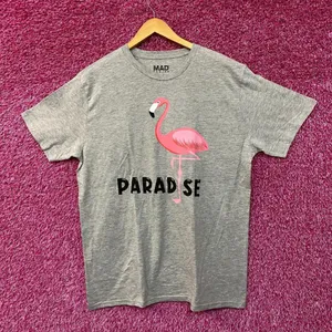 Paradise Flamingo Gray Tshirt size L/XL thumbnail 1