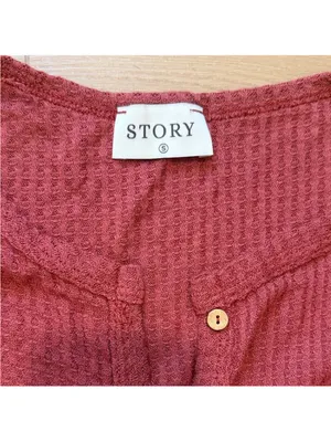 Red Dress Boutique Waffle Knit Henley Dress in Rust thumbnail 2