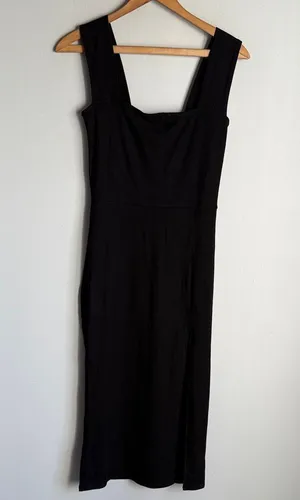 REFORMATION Black Cassi Ribbed Knit Dress Small thumbnail 2