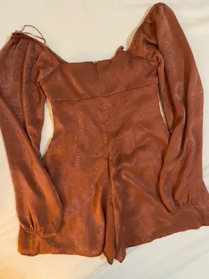 Le lis Satin Burnt Orange Romper thumbnail 3