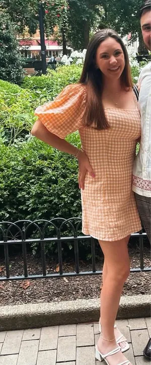 Boutique Orange gingham mini dress thumbnail 1