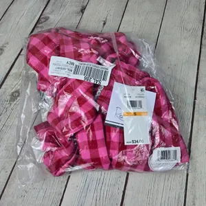 Roudelain Pink Red Gingham Pajama Pants Womens Small NWT EMJN341M thumbnail 10