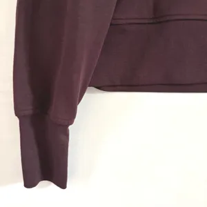 Old Navy Active Dynamic Fleece Half Zip Hoodie Maroon Burgundy Thumbhole Cropped thumbnail 8