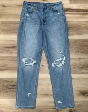 American Eagle Mom Blue Distressed Jeans Women’s 8 thumbnail 1