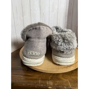 Hey Dude Britt Sz 9/40 Women's Nut Beige Faux Fur Lined‎ Booties w/Laces & Snaps thumbnail 7