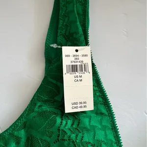 Aerie Holiday Best Lace Waffle Longline Bralette in Everglade Size M New thumbnail 7