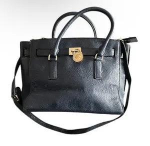 Michael Kors Traveler Satchel in Navy Pebbled Leather thumbnail 1