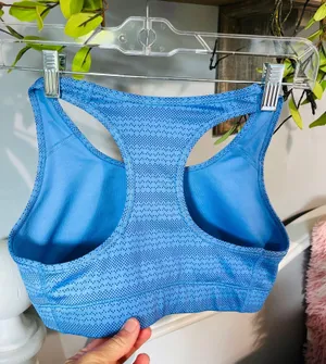 Nike Dri Fit Sports Bra Blue Print Athletic Running Womens Small thumbnail 2