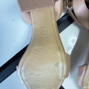 A New Day Nude Beige Ankle Strap Block Heel Sandals Size 6.5 👡✨ thumbnail 12