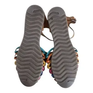 Frida Kahlo Huarache Sandals Womens Size 6 Brown Leather Mexican Ankle Strap thumbnail 9