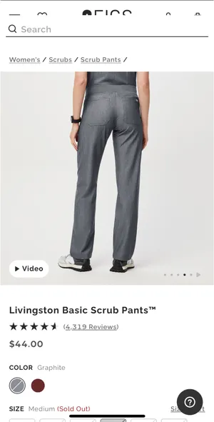 FIGS Livingston Graphite Scrub Pants thumbnail 2