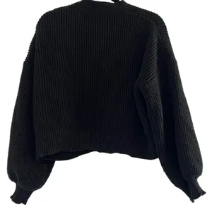 SHEIN Black Button-Up Knit Cardigan thumbnail 2
