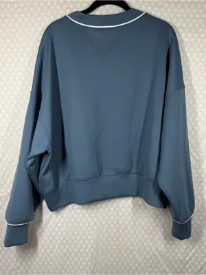 Abercrombie & Fitch YPB Blue White Piping Neoknit Crop Sweatshirt thumbnail 6