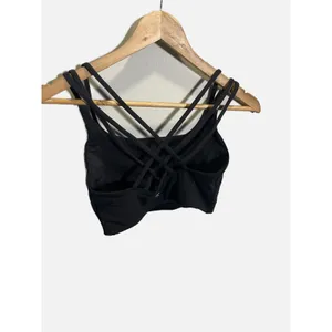 Athleta Perfect Form Sports Bra Womens S Black Strappy Cross Back Yoga Gym thumbnail 3