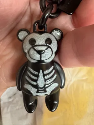 Coach Skeleton Bear Bag Charm/Keychain In Black Gunmetal 6072 thumbnail 4
