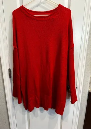 Red Crew Neck Sweater XL Unbranded thumbnail 1