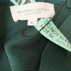 Mistress Rocks Emerald Green Cross Front Bandage Crop Top Large thumbnail 5