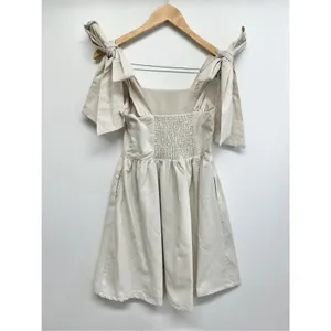 MIOU MUSE Dress‎ Size Small Bow Tie A-Line Mini Linen Blend New thumbnail 5