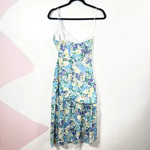 Showpo Floral‎ One Shoulder Midi Dress Sz 10 Wedding Guest Party Brunch thumbnail 2
