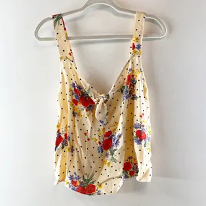 Sézane Denitsa Poppy Floral Sleeveless Tie Detail Tank Top Yellow EU 36 / US 4 thumbnail 5