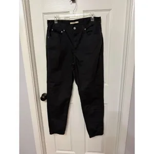 Levis 80s Mom Jeans Black High Waisted Tapered Leg Denim‎ Pants Size 32 thumbnail 2