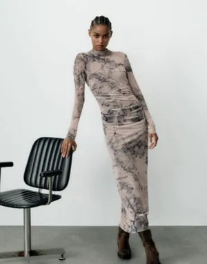 ZARA Printed Tulle Dress thumbnail 2