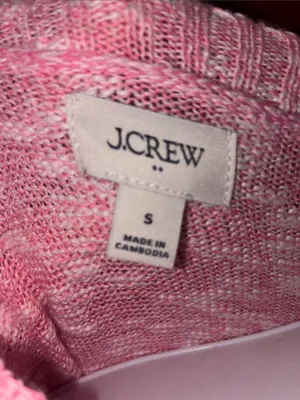 J. Crew Pink & White Heathered Sweater Size Small thumbnail 7