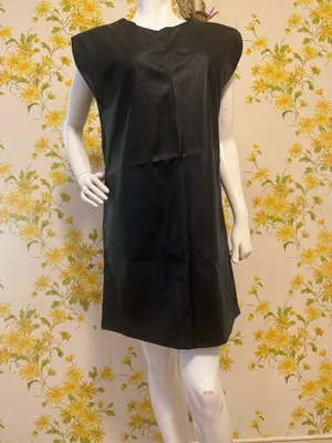 NWOT venti6 Italy Faux Leather Shoulder Pad Mini Dress size L thumbnail 6