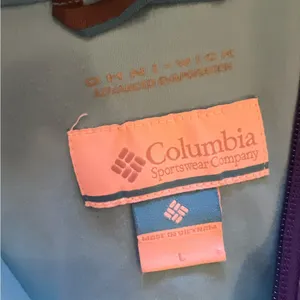Columbia sportswear Rain Jacket Blue Stars Dots Flowers Hooded Lightweight thumbnail 9