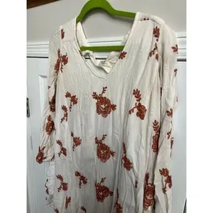 Free People Emma's embroidered dress ivory‎ combo medium thumbnail 2