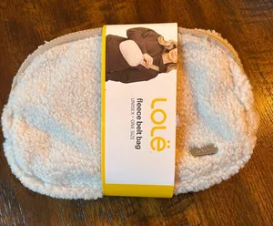 Lole Beige Fleece Belt Bag 7.5” X 5.25 Zip Up Adjustable Strap thumbnail 1