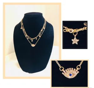Bohemian Multi Layer Pendant Necklace Blue thumbnail 8