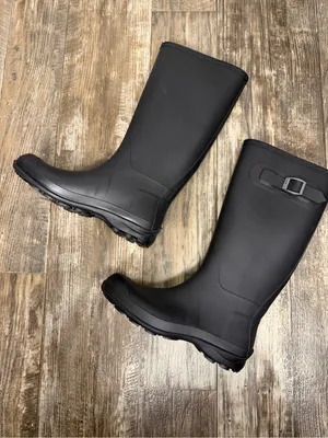 Kamik Black Tall Waterproof Rain Boot with Side Buckle Size 7 thumbnail 10